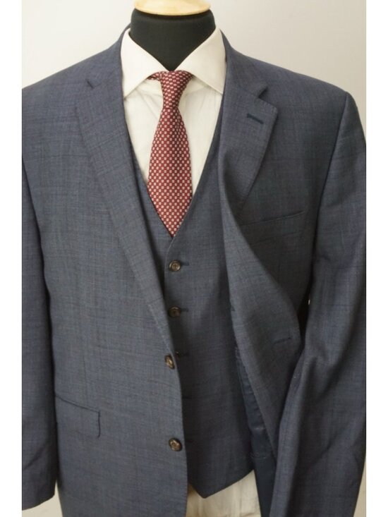 Lauren Ralph Lauren Other - Lauren Ralph Lauren Slim Fit Blue Plaid Wool 3 Pc Suit Jacket Pants Vest Sz 44R